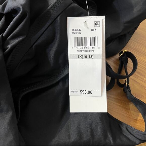 Becca Color Code Flounce Tankini top black - 1X - Picture 9 of 9